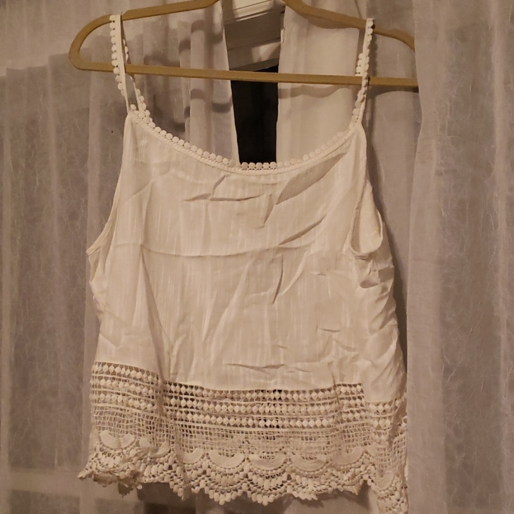 White cropped tank top